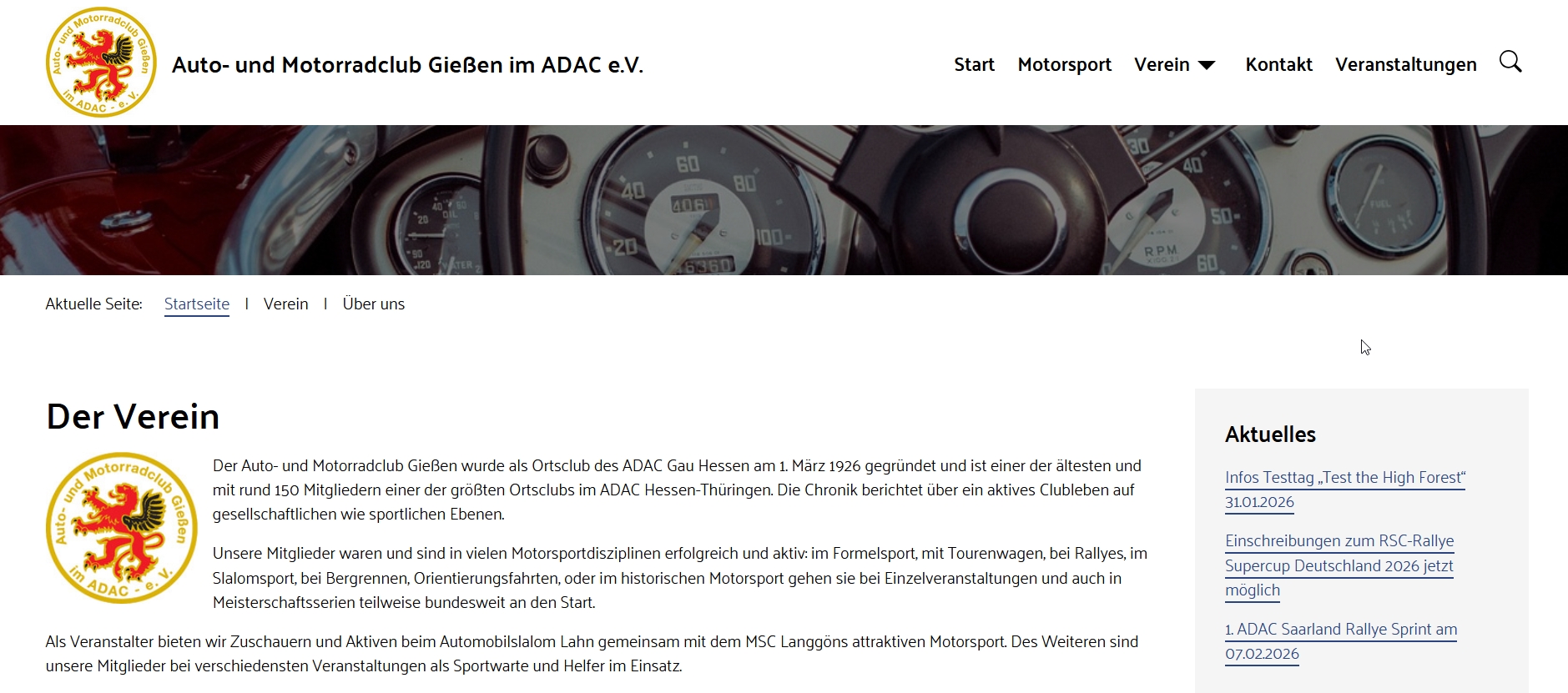 Screenshot AMC Website
