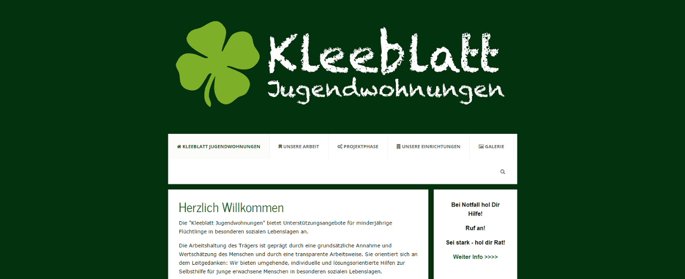 Screenshot Kleeblatt Website